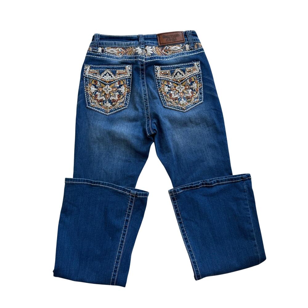 Y2K Westfield Eagle Embellished Jeans Rhinestone embroidered Bootcut